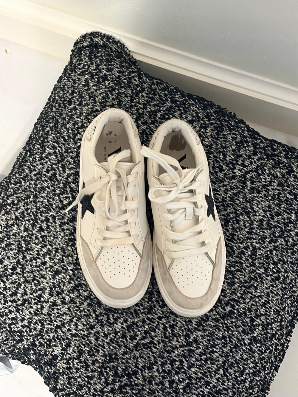 Vintage Havana’s Women's White Sneakers with Black Star Accent